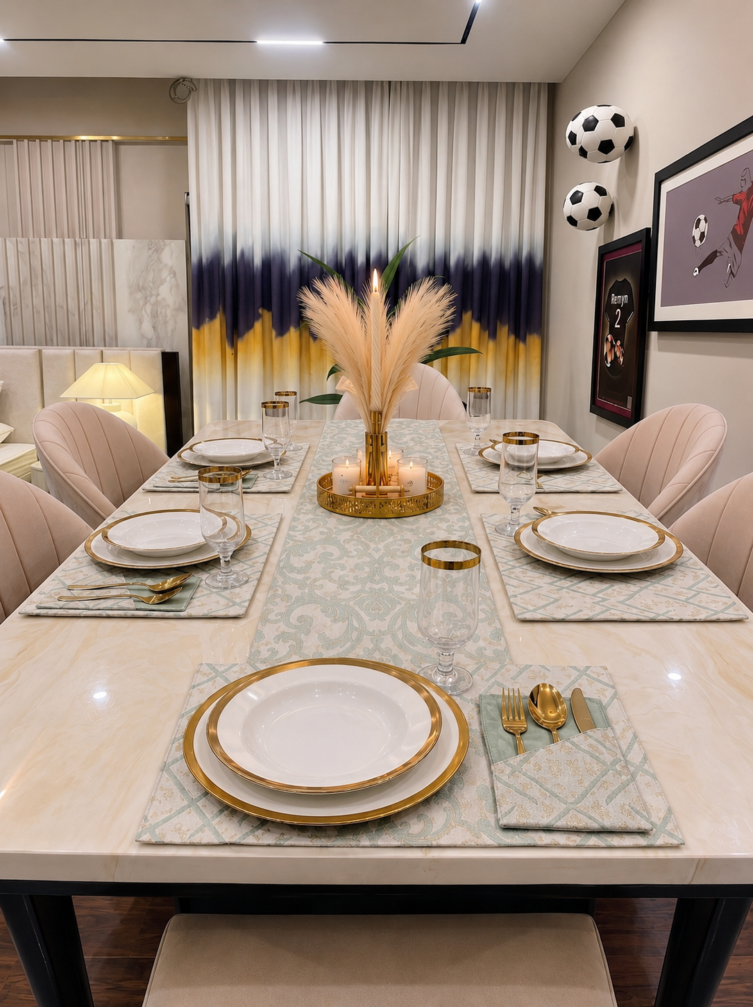 Dinning Mat | Sage Gold Art-008