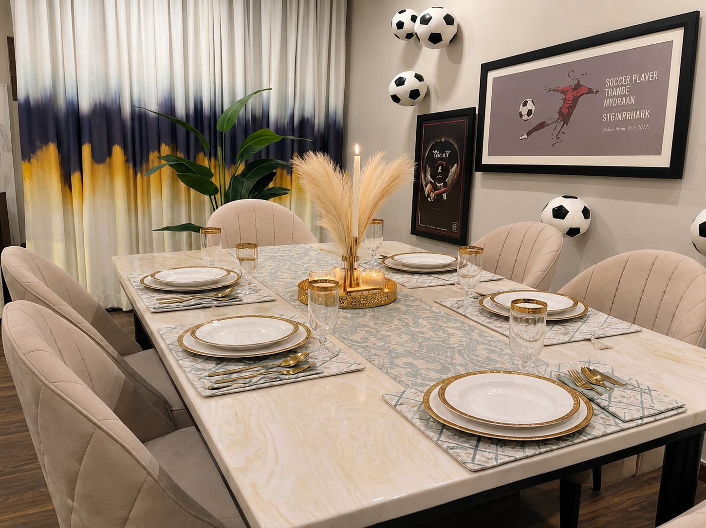 Dinning Mat | Sage Gold Art-008