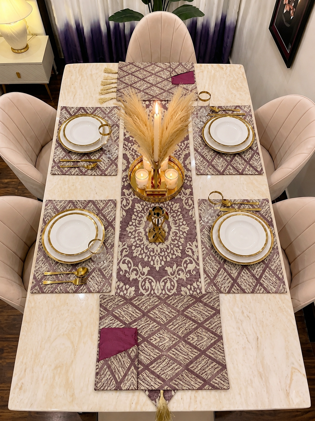 Dinning Mat | Imperial Mauve  Runner Mats  – Art 009