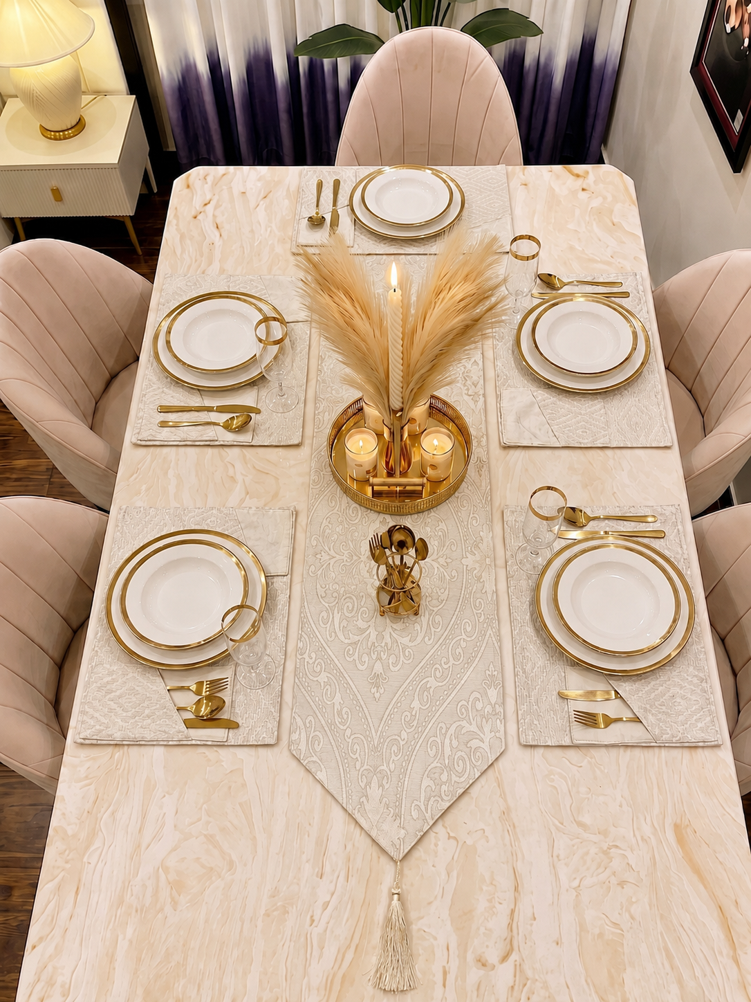 Dinning Mats | Ivory Royale  Runners Mats – Art 010