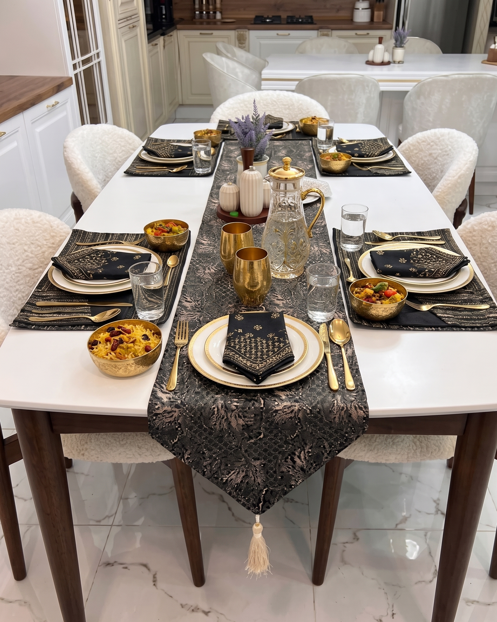 Black Aura Textured Dining Mats Art BG-005