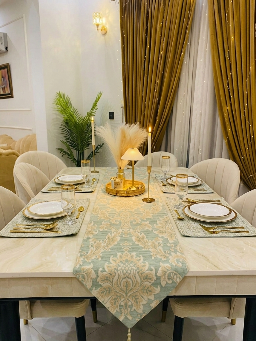 Dining Mat|Pearl Turquoise Runner Mat Art TB-006