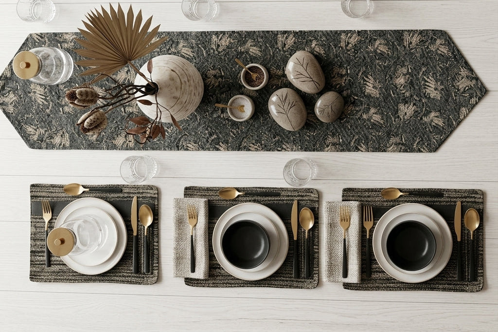 Black Aura Textured Dining Mats Art BG-005